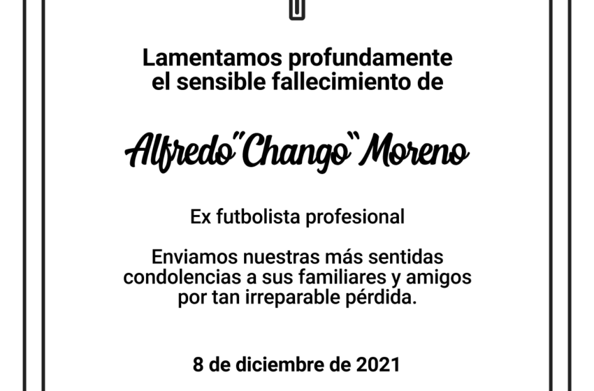  Fallece Alfredo “Chango” Moreno