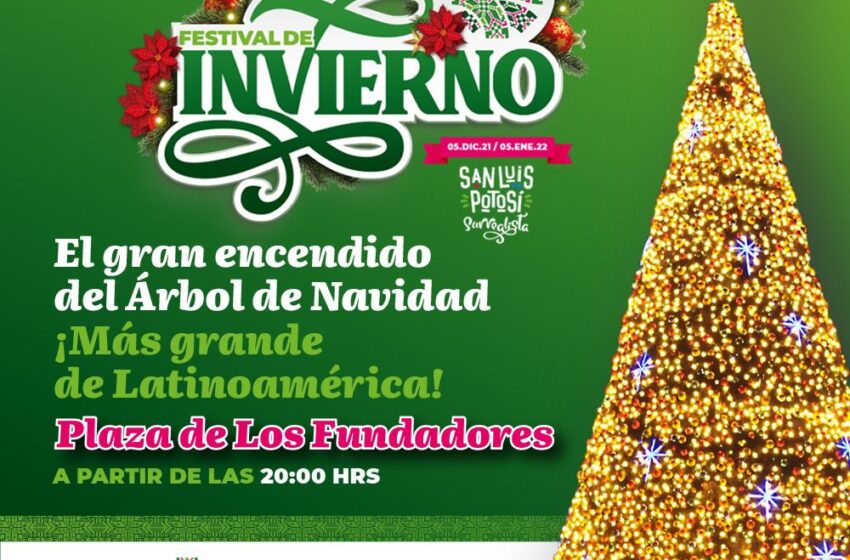  A las 8:00 pm encendido del árbol navideño