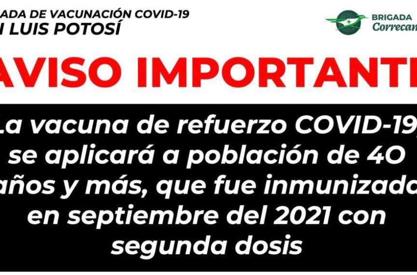  Refuerzo será para los vacunados en septiembre