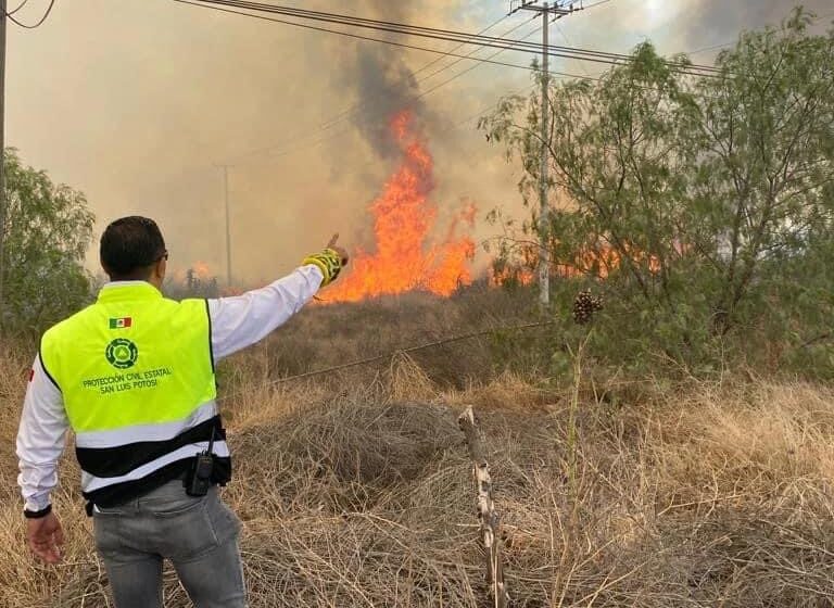  Incendio controlado en SLP