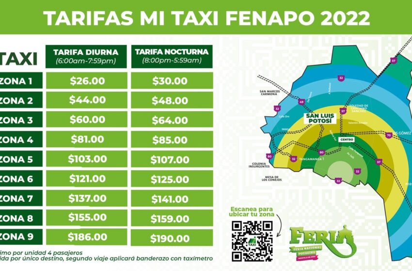  Tarifas taxi FENAPO 2022