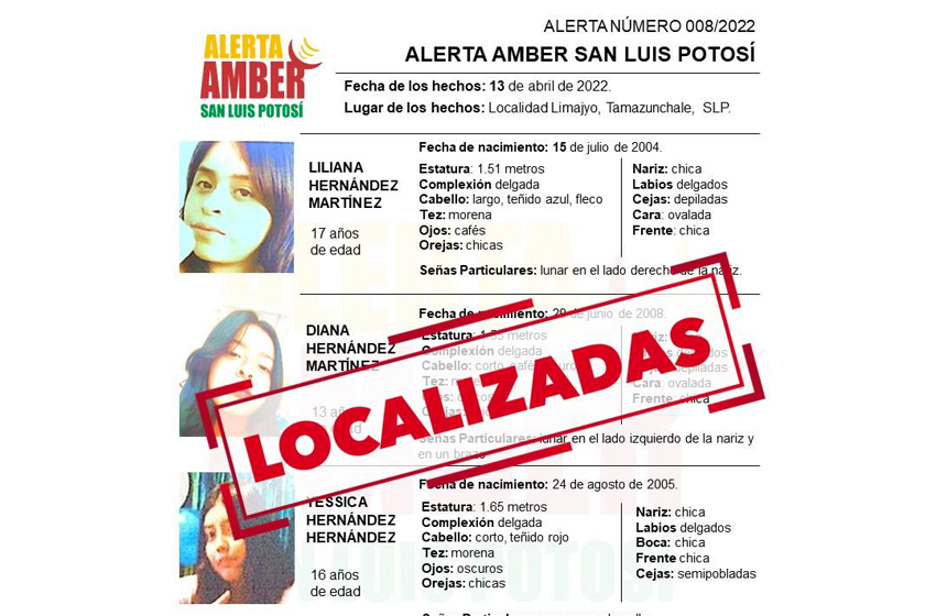  Localizan a menores desaparecidas