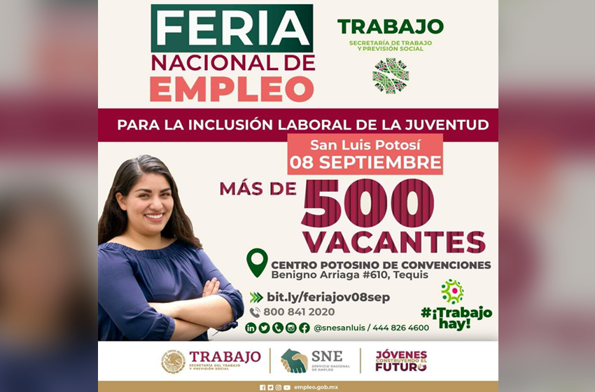  Habrá Feria del Empleo para jóvenes en SLP