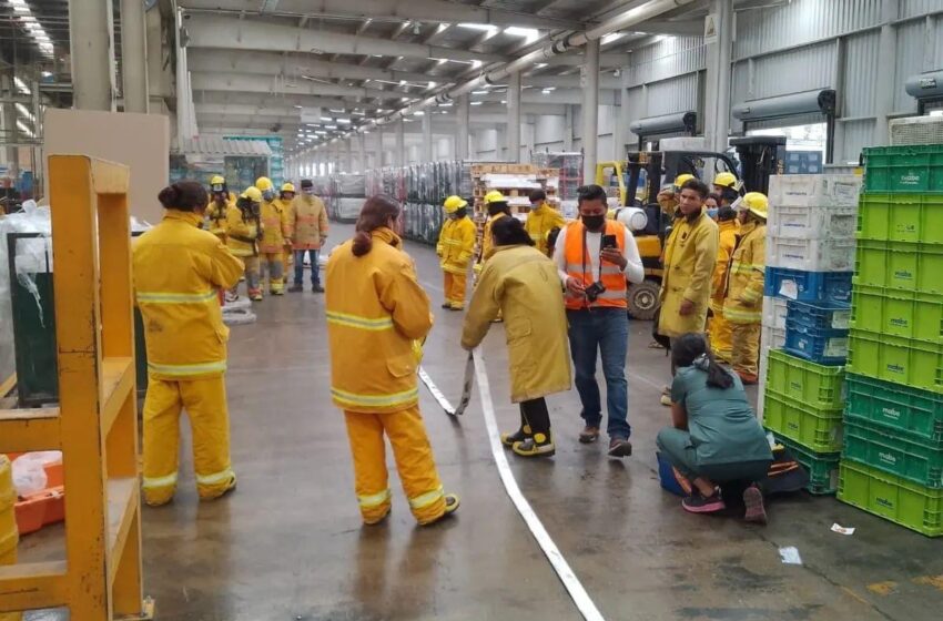  Realizan simulacro en empresa de la Zona Industrial