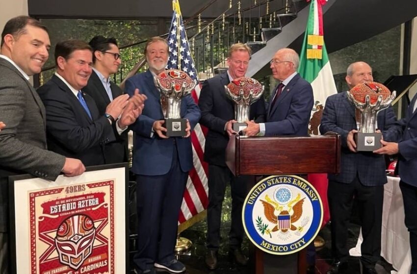  México y EE.UU. celebran bicentenario de relaciones diplomáticas con partido de la NFL en el Estadio Azteca