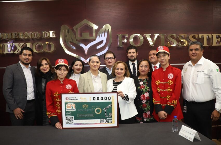  Develan billete de lotería para celebrar el 50 aniversario del Fovissste