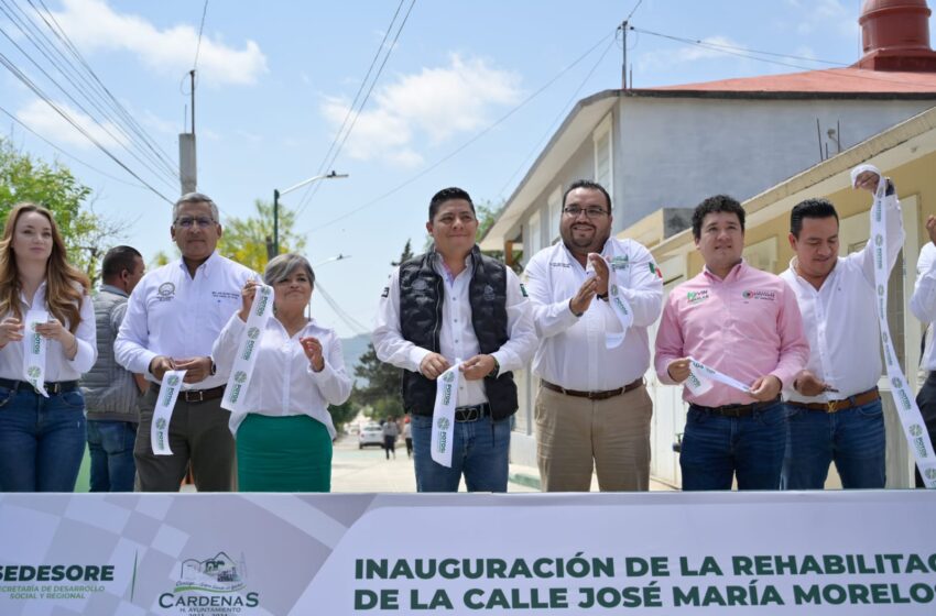  Inaugura Ricardo Gallardo, calle José María Morelos y Pavón, en Cárdenas