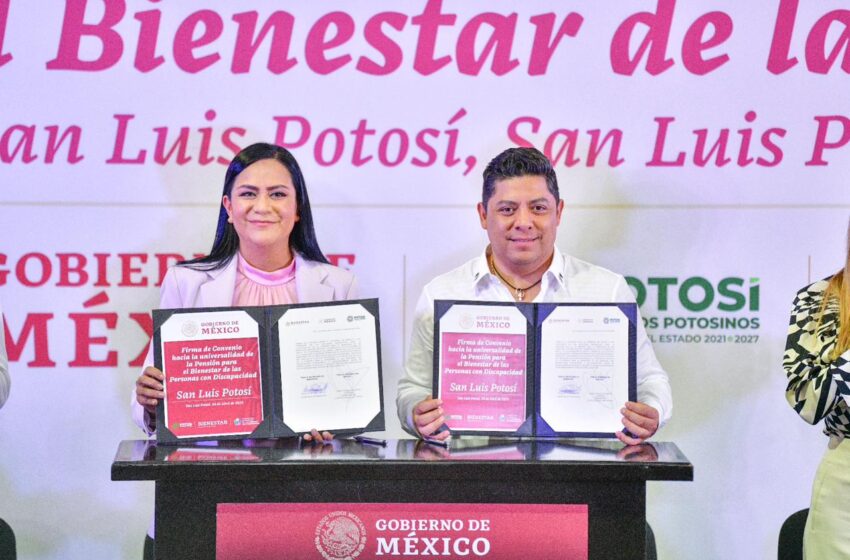  Ricardo Gallardo y Ariadna Montiel lanzan pensión para personas con discapacidad