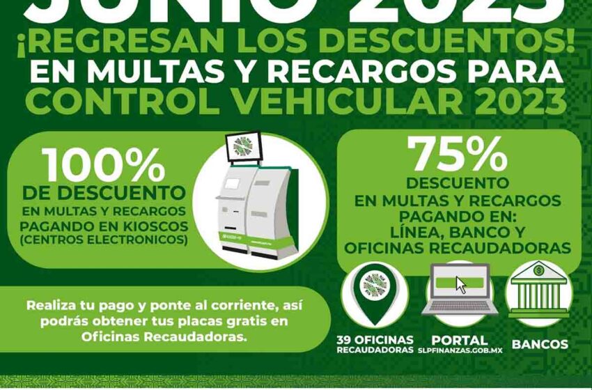  En junio, descuentos en Control Vehicular: Finanzas