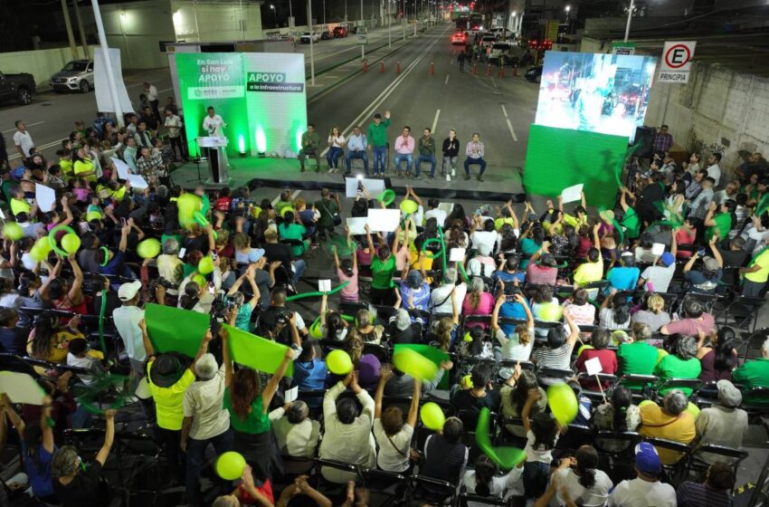  En apoyo a la seguridad y el desarrollo, Ricardo Gallardo ilumina Avenida Industrias