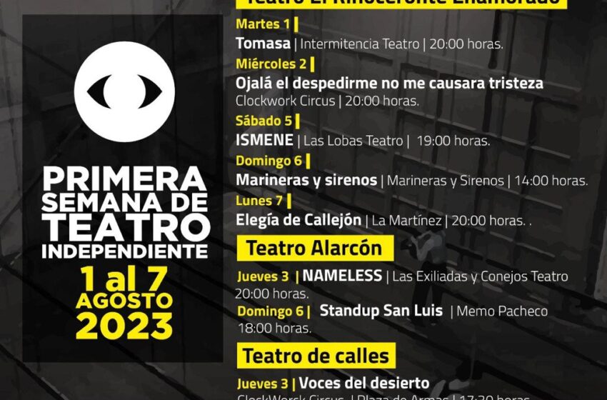  Arranca Primera Semana del Teatro Independiente del Gobierno de la Capital