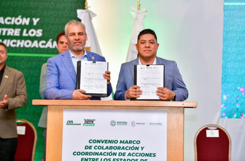  Ricardo Gallardo consolida convenio con Michoacán para impulso regional