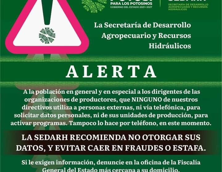  Sedarh alerta falsos gestores de apoyos para el campo