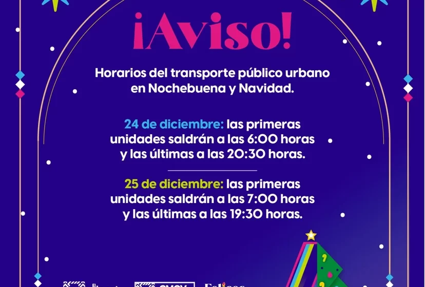  Servicio de Transporte Público de Aguascalientes operará en Nochebuena y Navidad