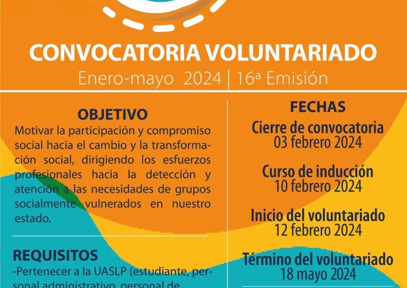  Facultad de Psicología UASLP mantiene abierta la Convocatoria del Programa de Voluntariado Amor en Acción 2024