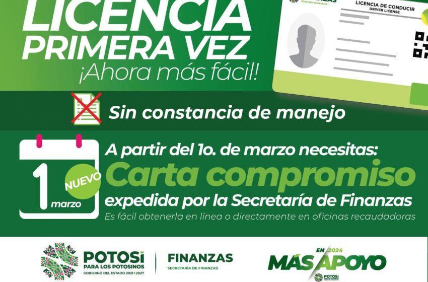  Nueva Metodología para la Obtención de Licencia de Conducir de Primera Vez en San Luis Potosí