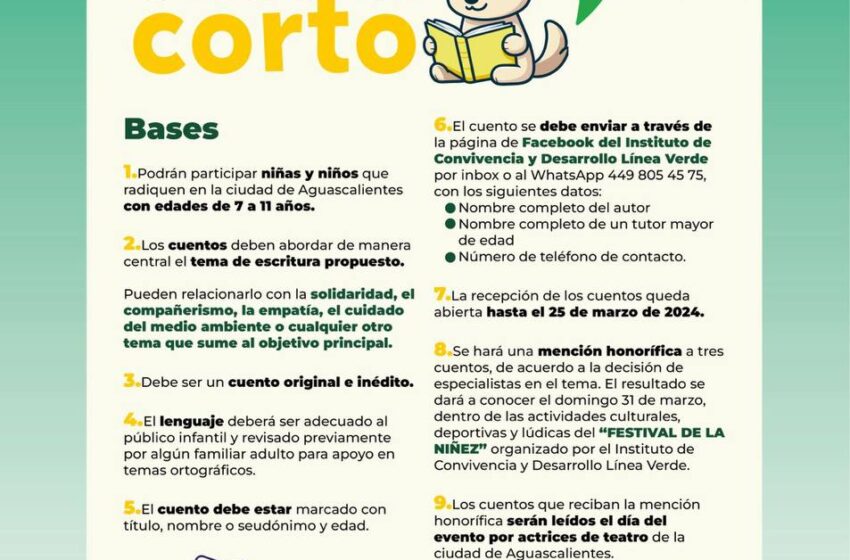  Municipio de Aguascalientes Anuncia Primera Muestra Infantil de Cuento Corto para Promover la Lectoescritura y el Cuidado de las Mascotas