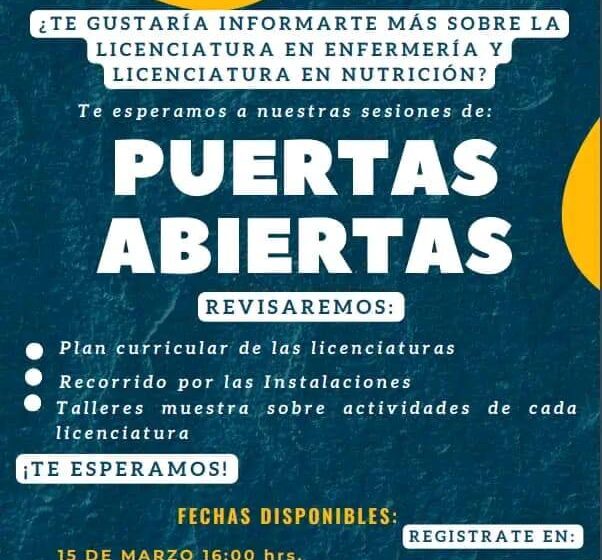  Facultad de Enfermería y Nutrición de la UASLP Organiza “Día de Puertas Abiertas” este 15 de marzo