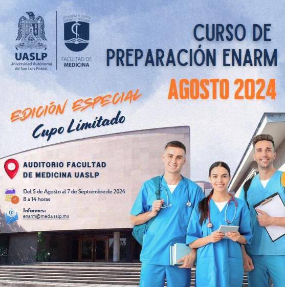  Facultad de Medicina de la UASLP organiza edición especial del Curso de Preparación para el ENARM
