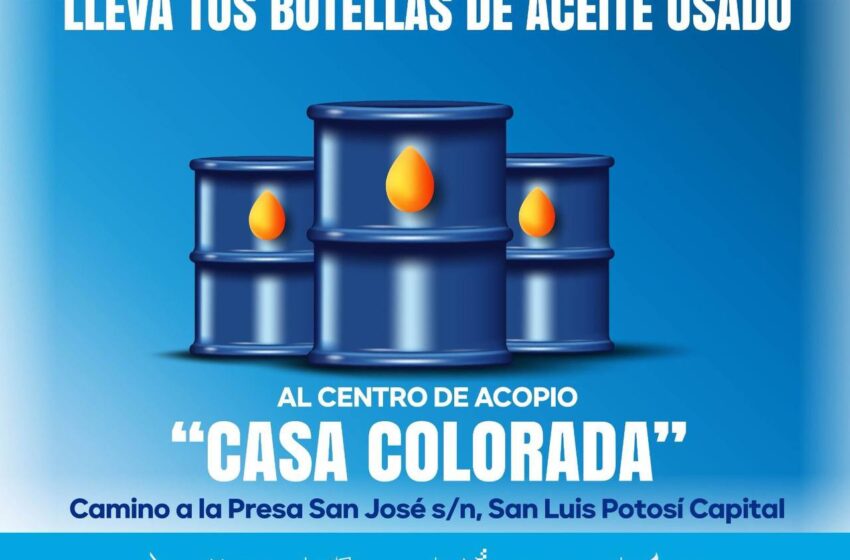  Interapas exhorta a la ciudadanía a evitar tirar aceite usado en alcantarillas; se habilita centro de acopio en “Casa Colorada”