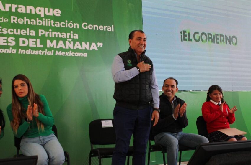  Gobierno estatal impulsa la rehabilitación de escuelas: arranca obra en la primaria “Hombres del Mañana”