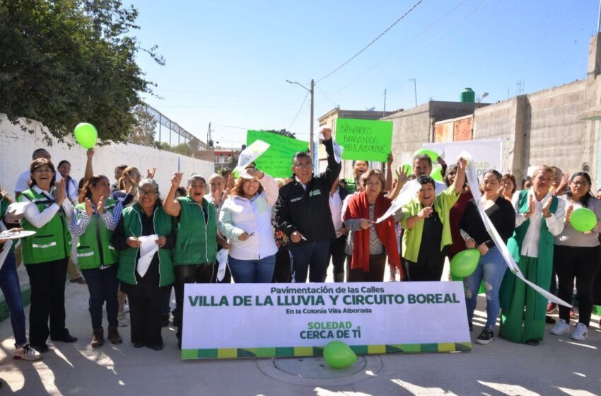  Juan Manuel Navarro consolida programa de pavimentación integral en Soledad de Graciano Sánchez