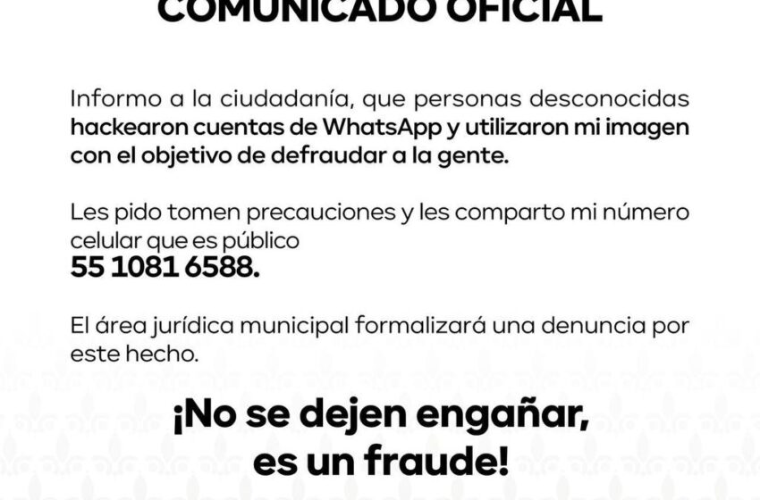  Ayuntamiento De Slp Alerta Sobre Uso No Autorizado De La Imagen Del Alcalde En Whatsapp