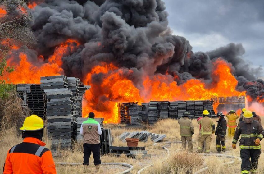  Cuerpos de emergencia atienden incendio de tarimera