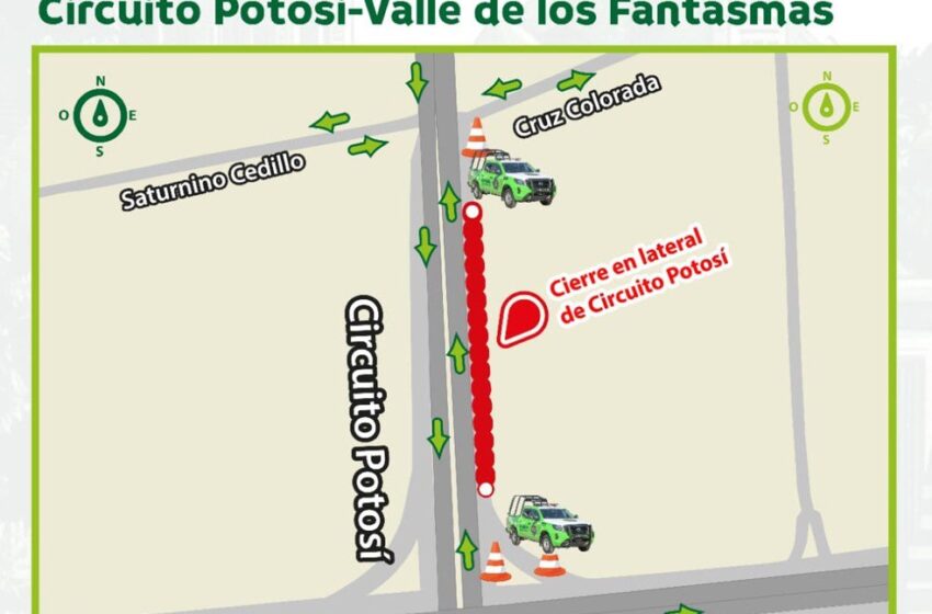  Este lunes, Inicia Construcción De Puente Vehicular En Valle De Los Fantasmas Y Circuito Potosí; Habrá Un Cierre Vial